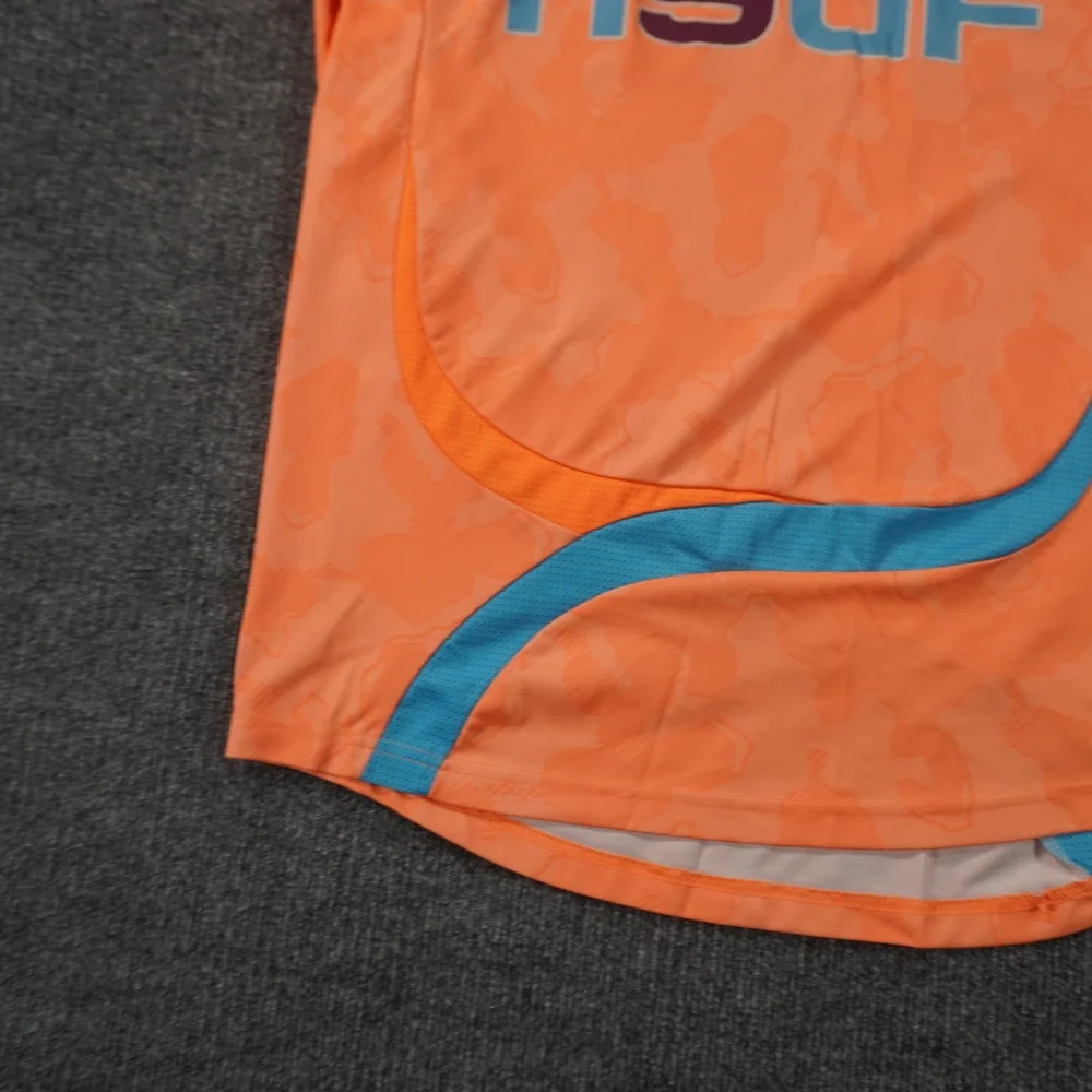 Adidas Olympique de Marseille Soccer Jersey Mens L Orange Camo 9neuf Sponsor